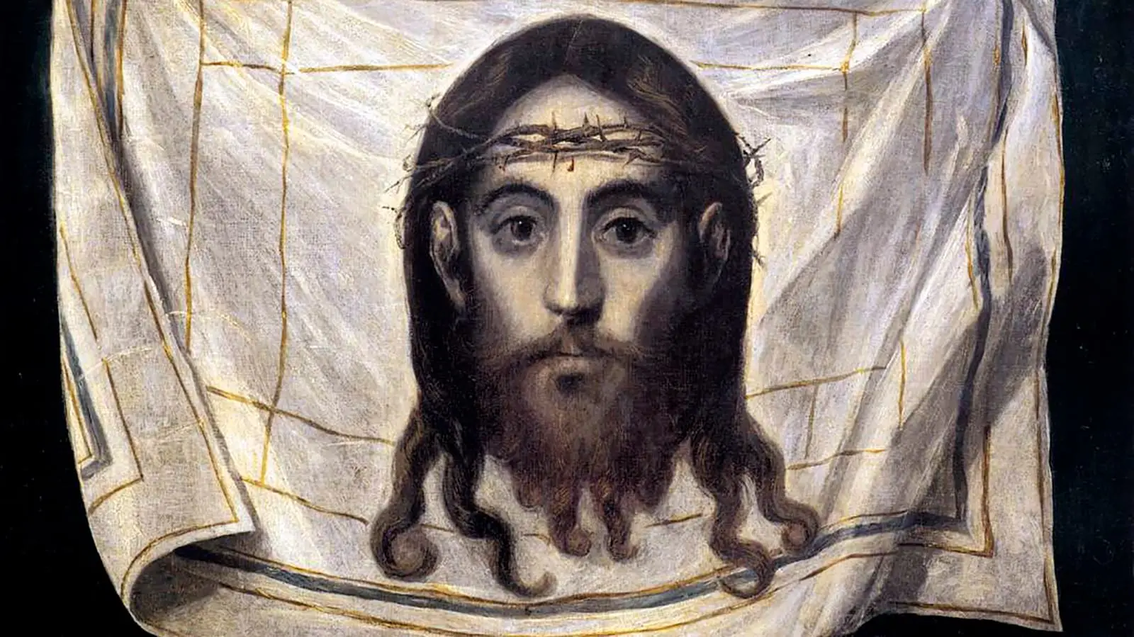 Velo de la Verónica pintado por El Greco con el rostro de Cristo impreso en el paño.