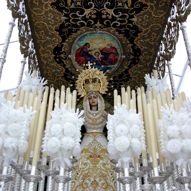 Primera salida procesional de Nuestra Señora del Valle con La Borriquilla de Padul en 2013.