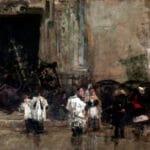 Procesión sorprendida por la lluvia (Mariano Fortuny): decisión y repliegue cuando el tiempo rompe el plan.