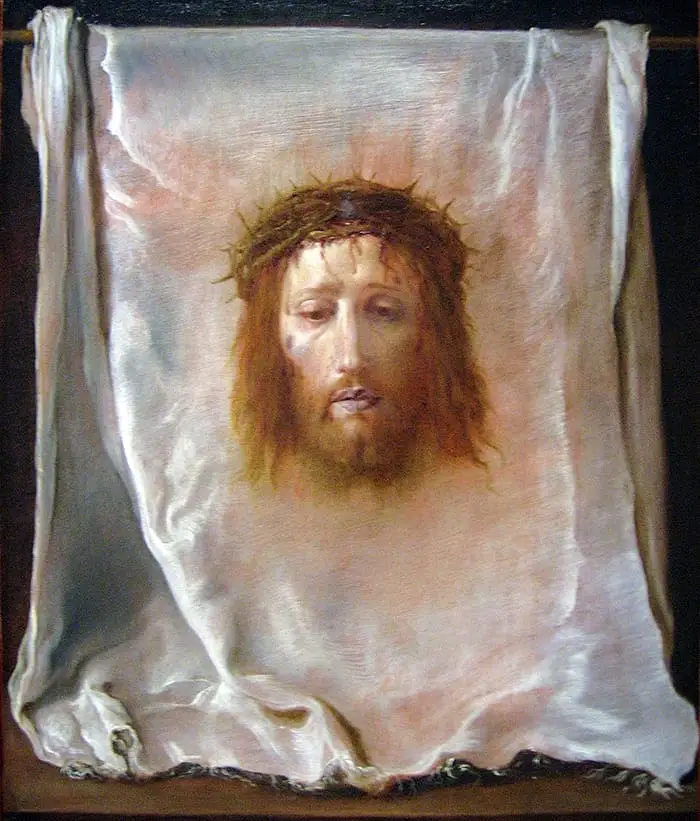 Velo de la Verónica pintado por Domenico Fetti con el rostro de Cristo.