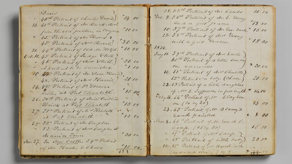 Libro de contabilidad abierto visto desde arriba.