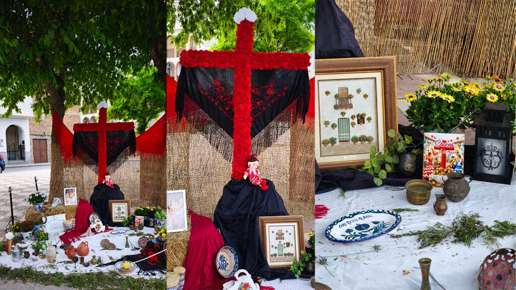 Composición con detalles de la Cruz de Mayo del Santo Sudario.