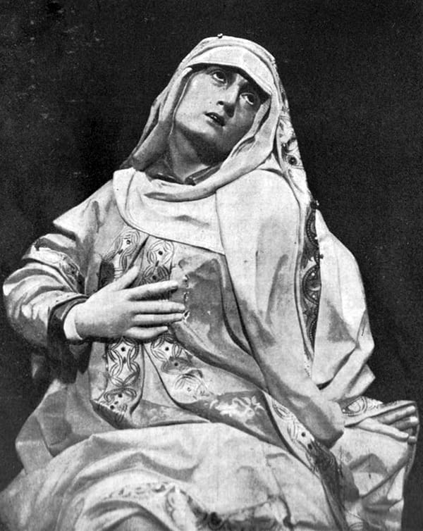 Fotografía histórica de la Virgen Dolorosa de Medina de Rioseco.