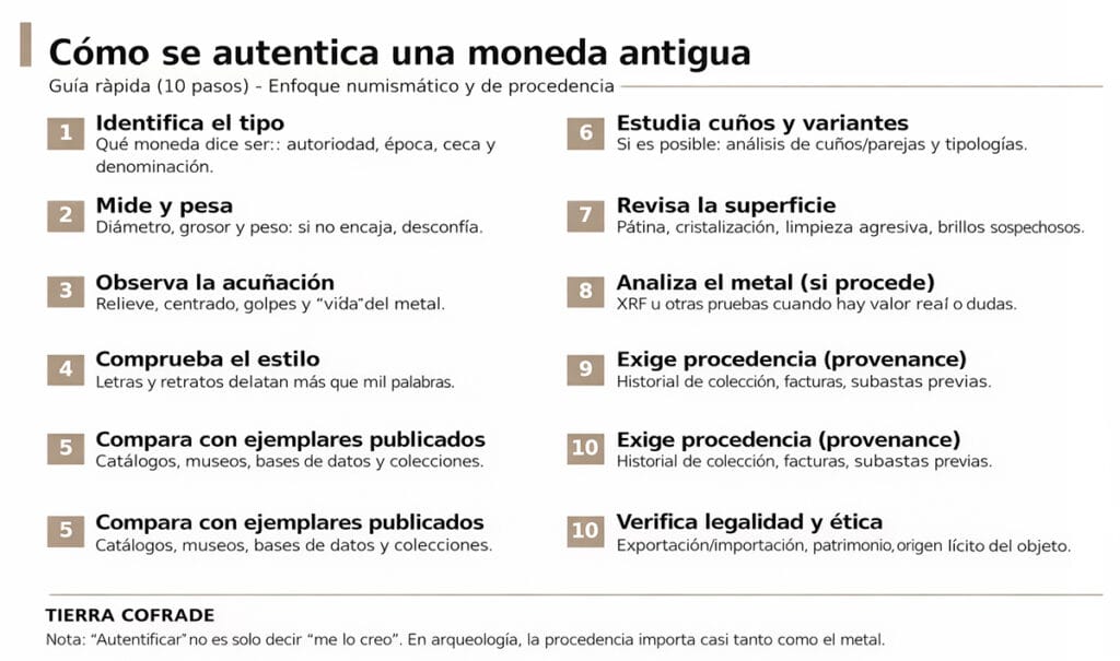 Cómo se autentica una moneda (guía práctica en 10 pasos)