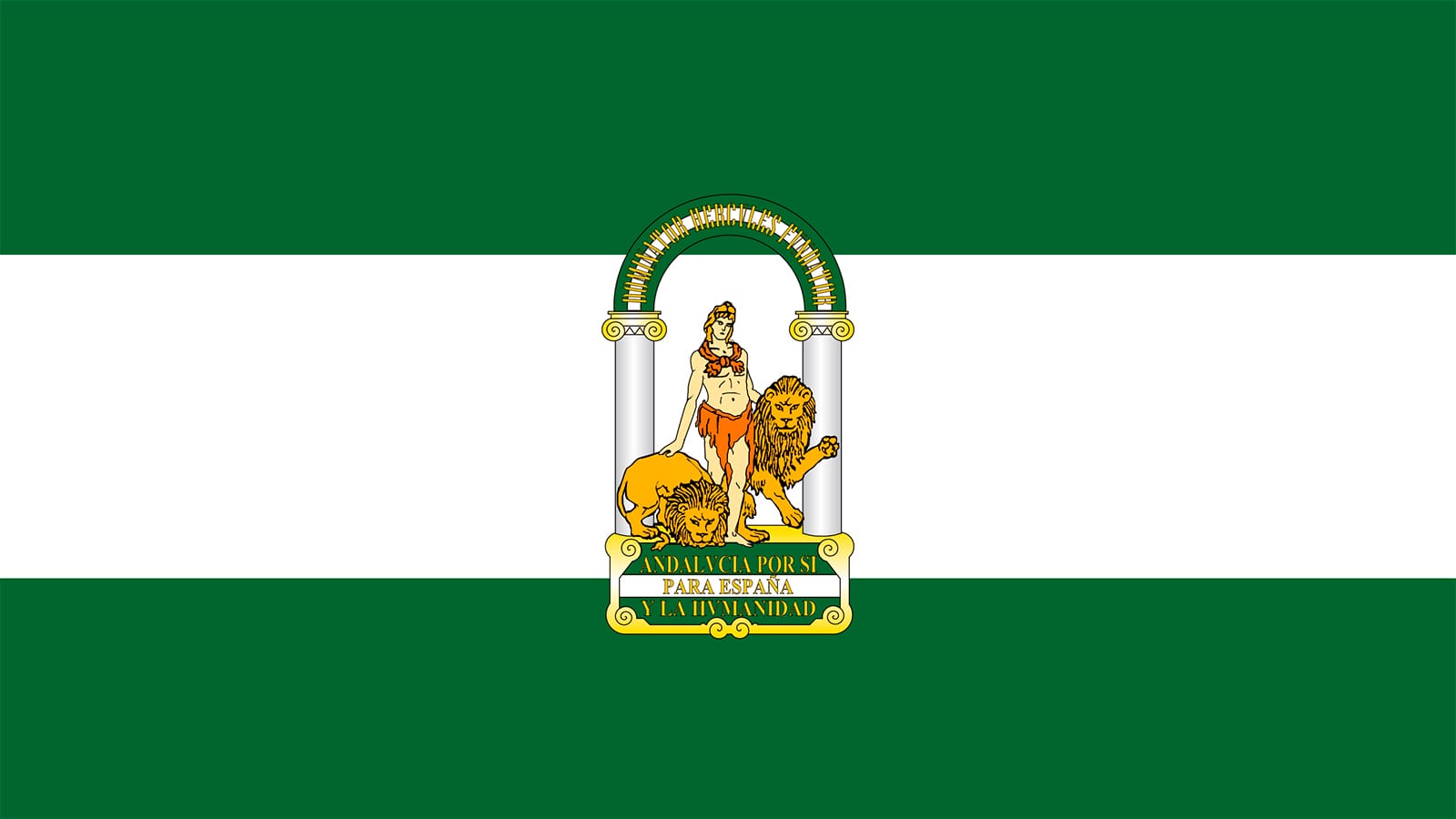 “Bandera de Andalucía (blanca y verde).”