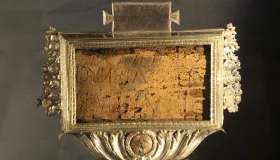 Reliquia del Titulus Crucis conservada en la Basílica de Santa Croce in Gerusalemme de Roma.