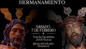 cartel anunciador del Hermanamiento entre Hermandades Jesús Despojado Granada-Almuñécar